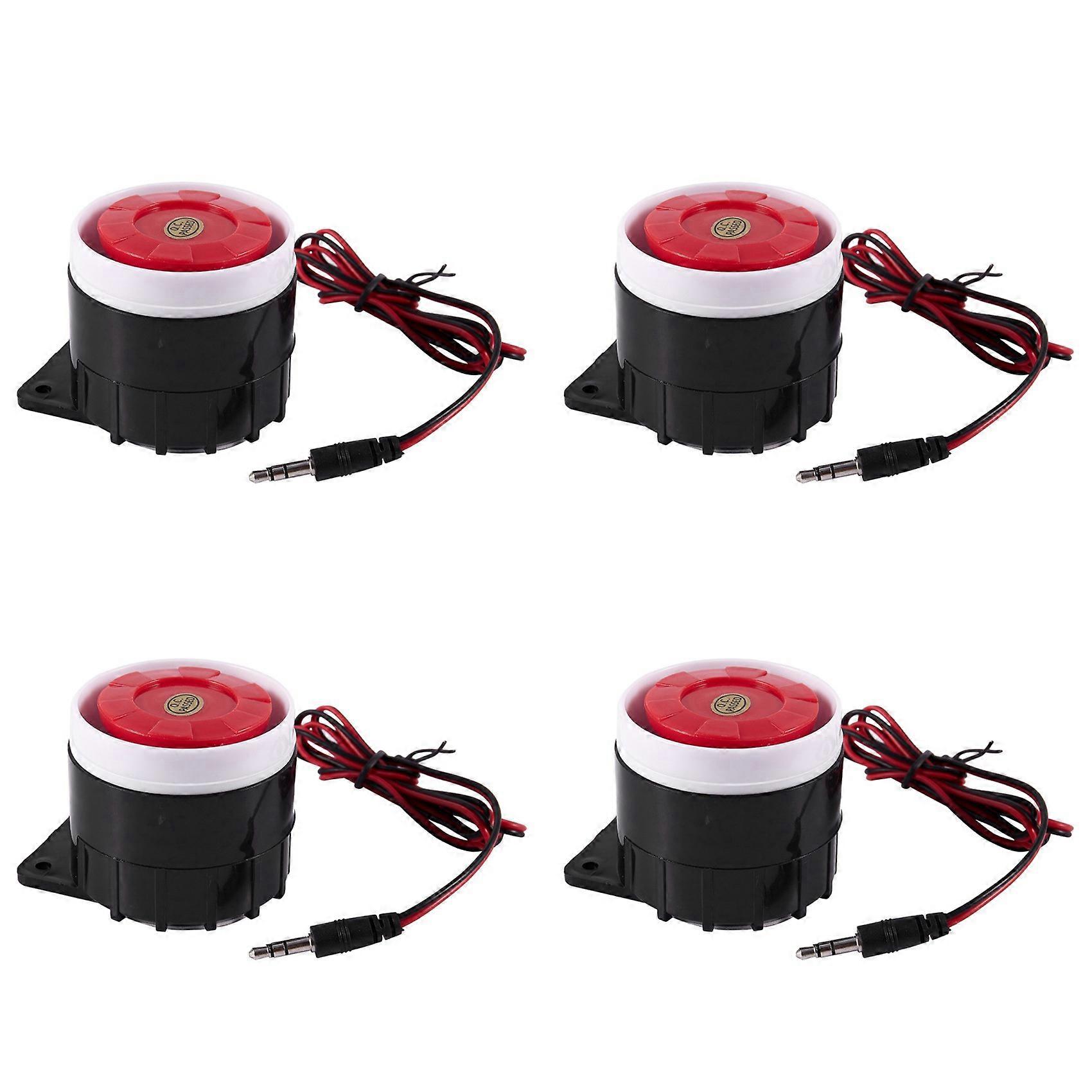4X Continuous Sound Decibel Piezo Buzzer IC Alarm Speaker DC 12V 120db Black+Red