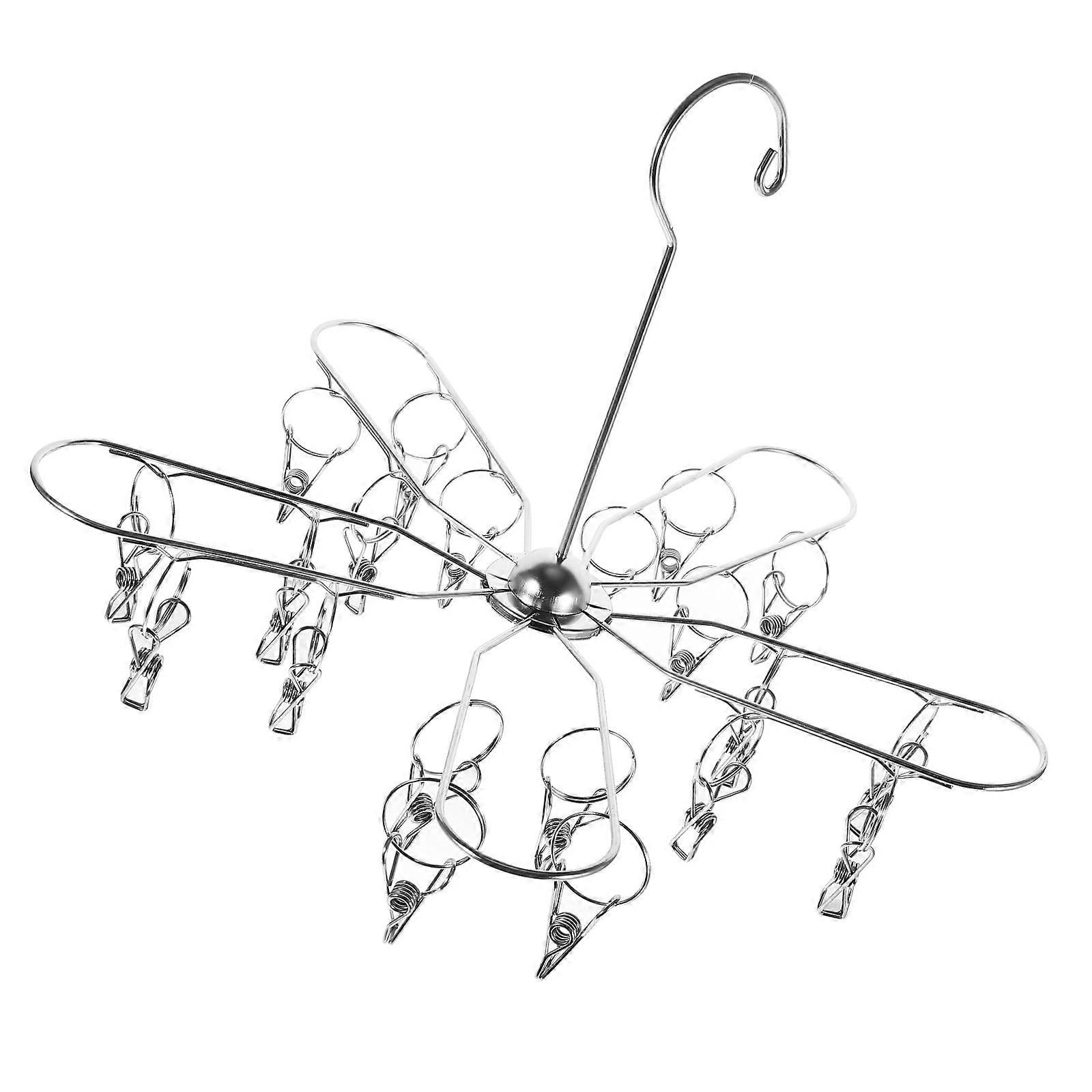 Sock Drying Rack Silver for Hanging 2Pcs Foldable Laundry Rack