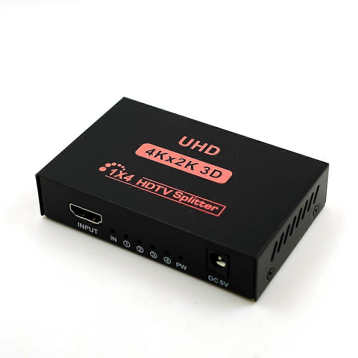 4K HDMI Splitter 1x4 Ultra HD Output, 1 In 4 Out for Multiple TVs with Immersive Audio Support