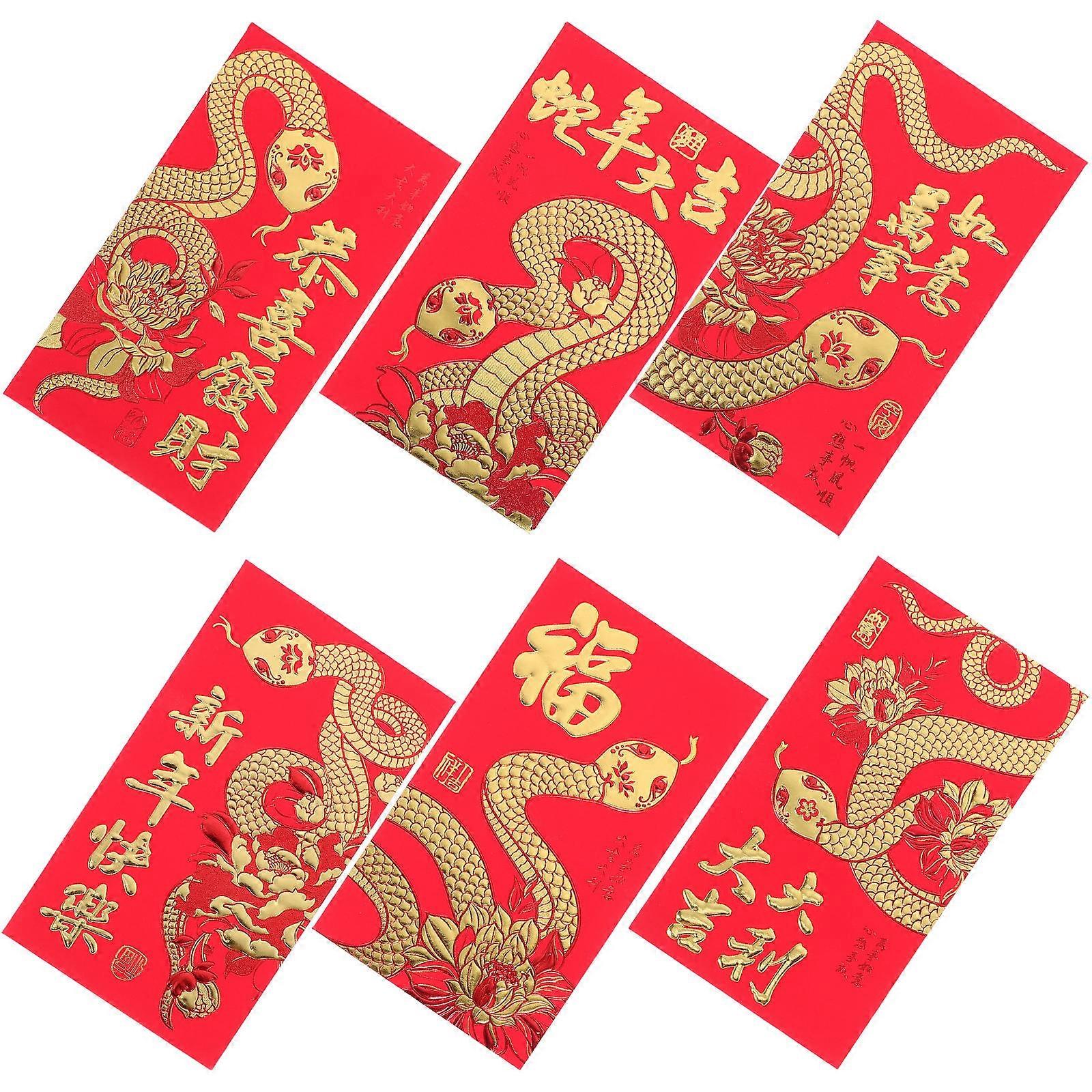 Chinese New Year Red Packets Snake Year Envelopes for Storage 36Pcs