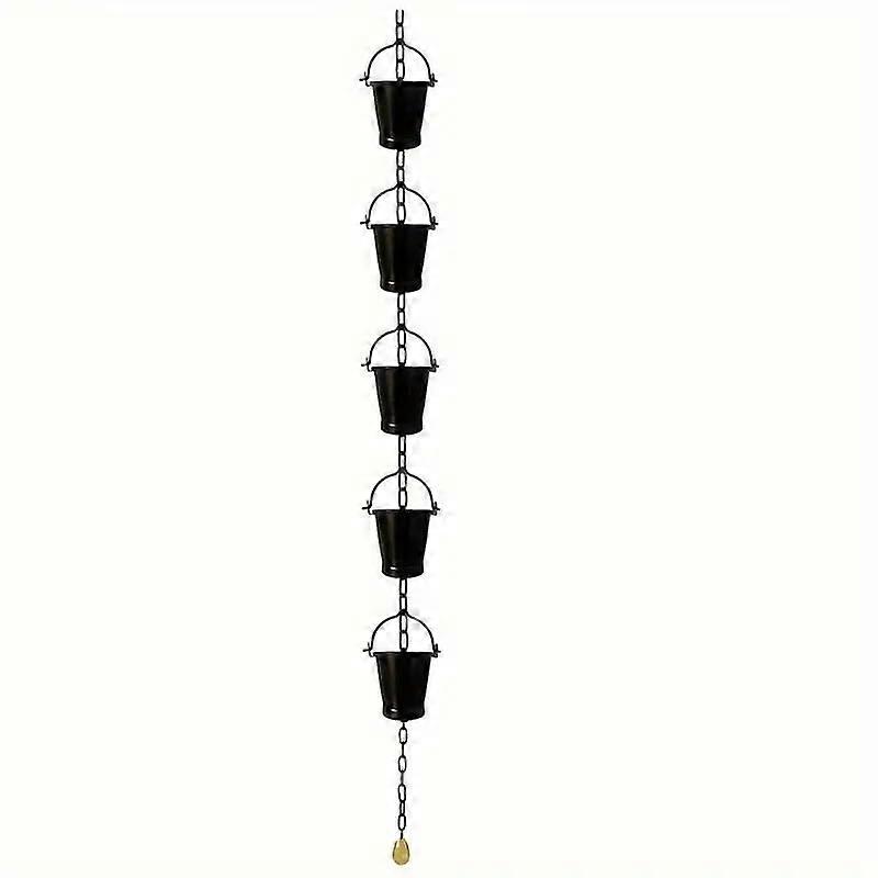 Rustproof Rain Chain Set with Decorative Bucket Cups for Outdoor Gutter Replacement and Adapter