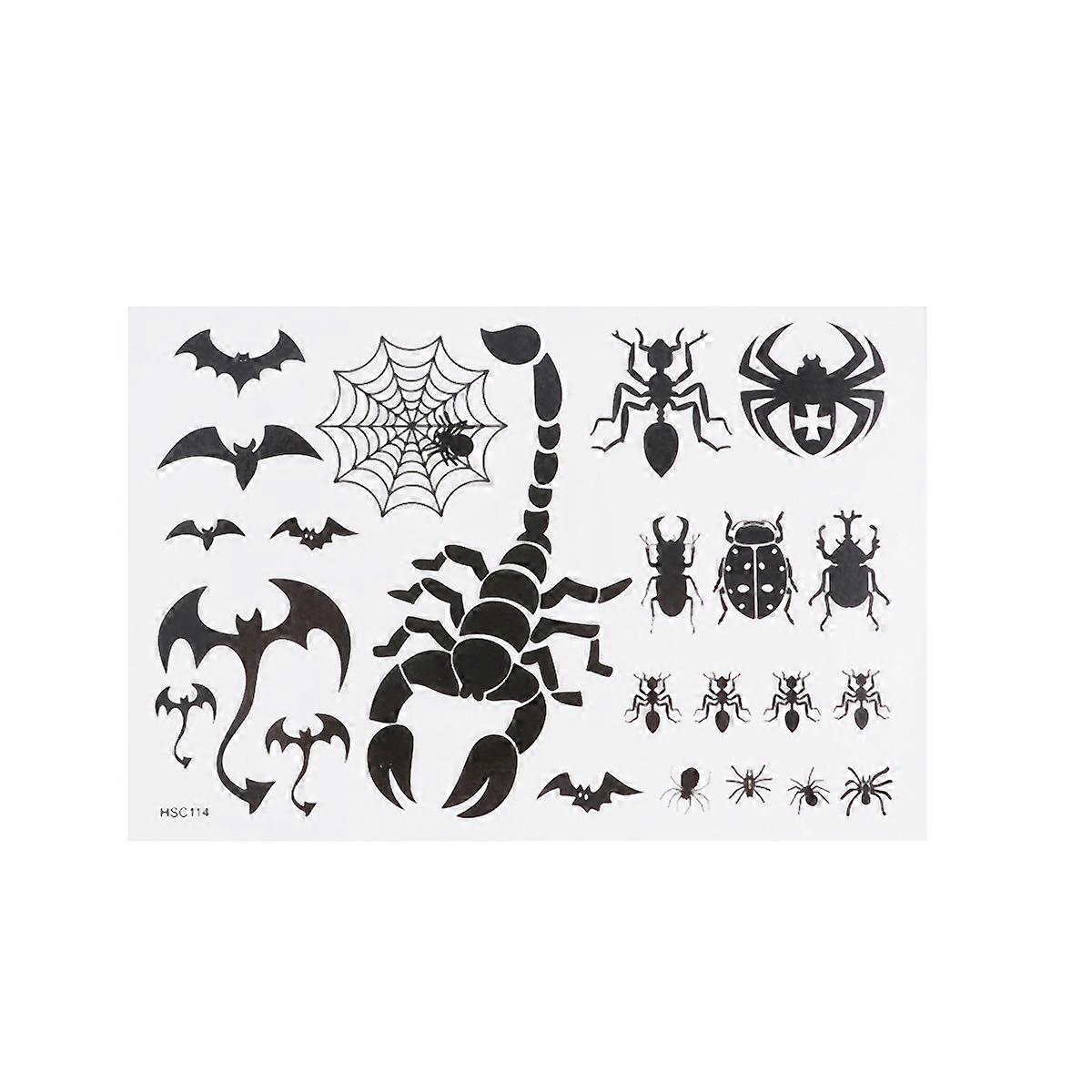 Waterproof Spider Stickers Children Temporary Black 4Pack