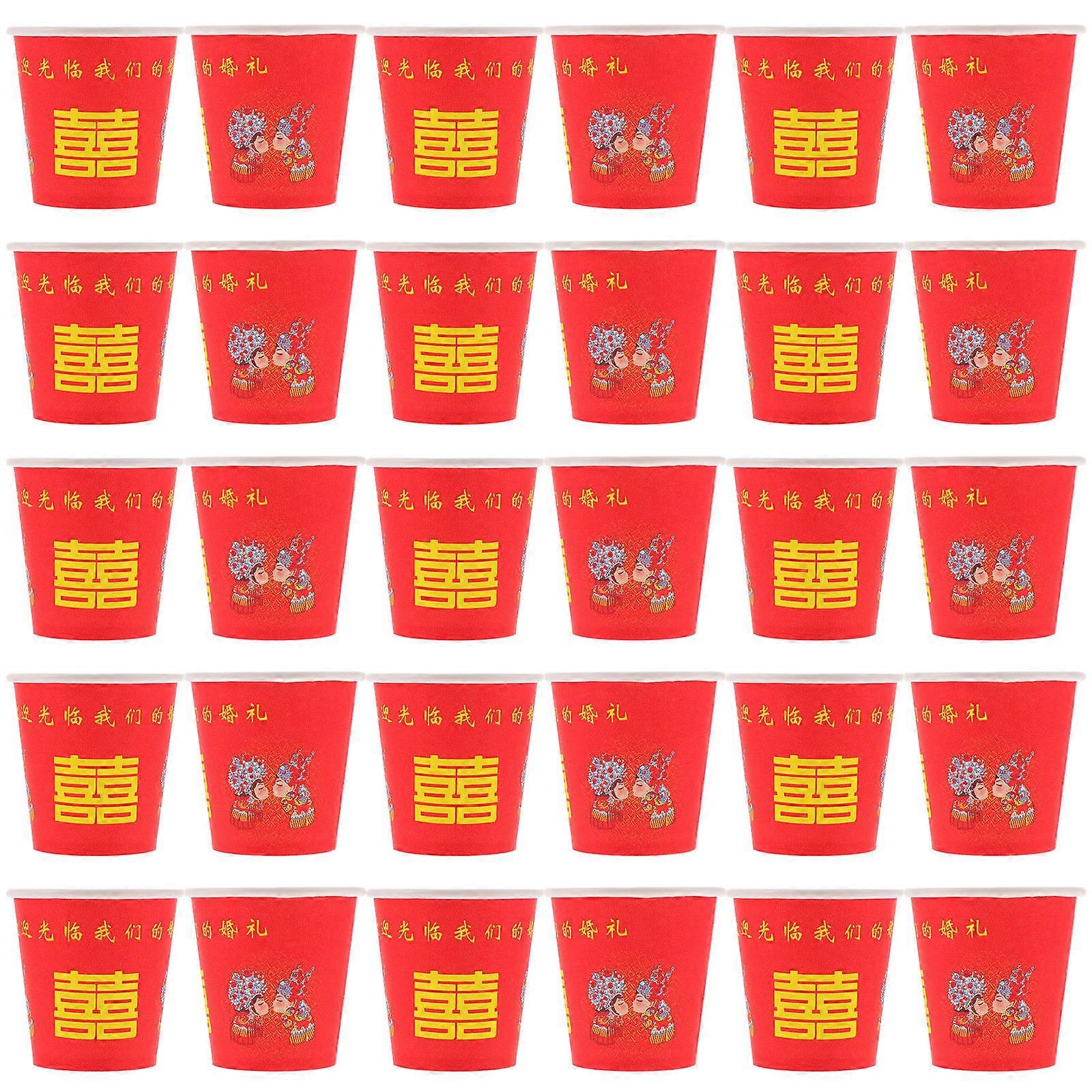 Festive Paper Wedding Cups for Party 100Pcs