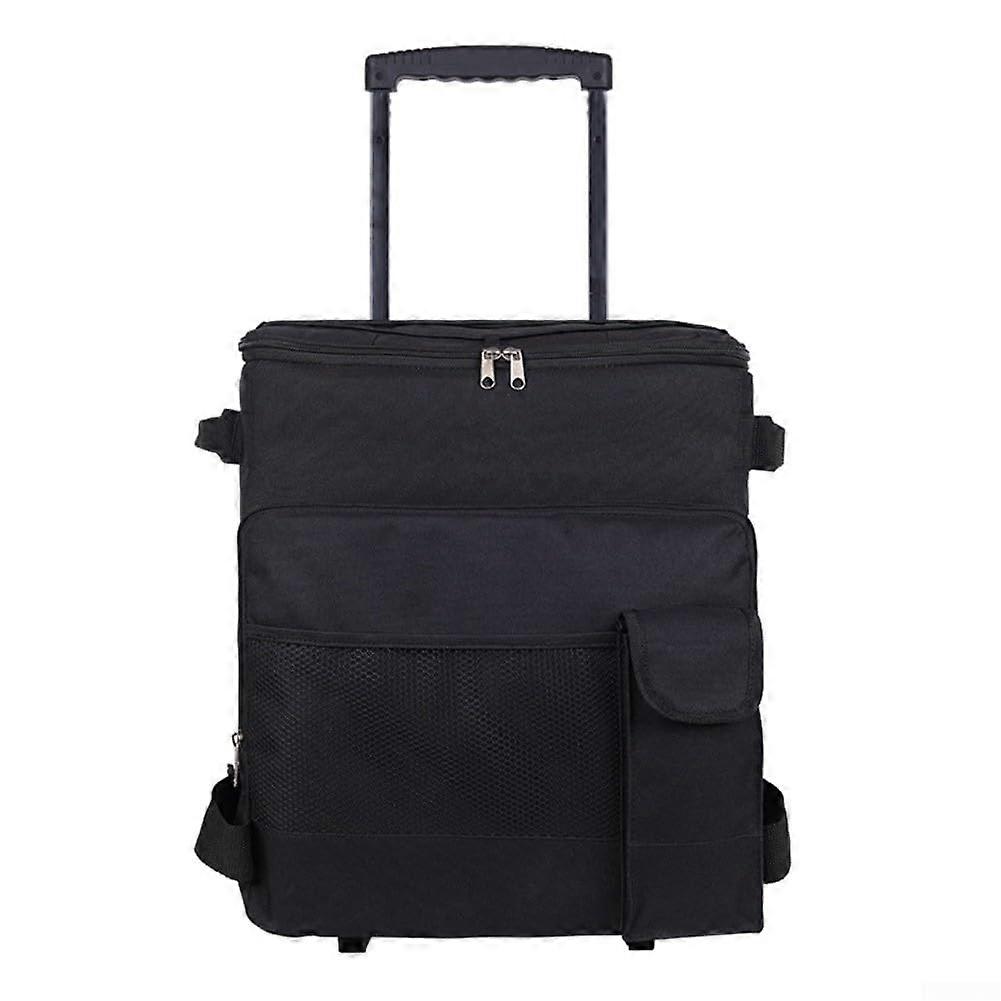 Large Rolling Cooler Bag with Wheels and Pull Handle, Leak Proof, Insulated, Black, for Camping
