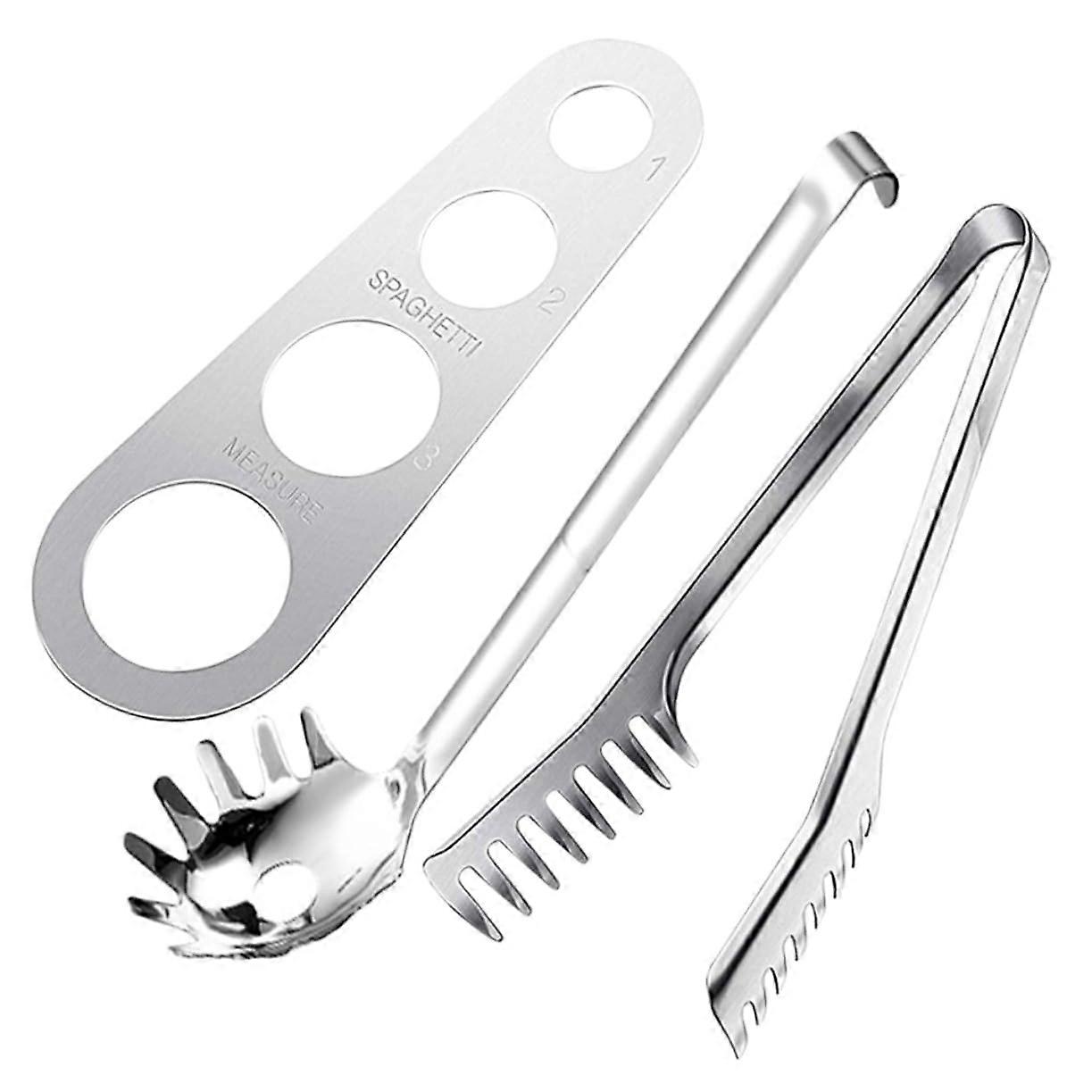 Spaghetti Server Set Stainless Steel 3Piece Pasta Portion Control Tools with Accurate Measuring