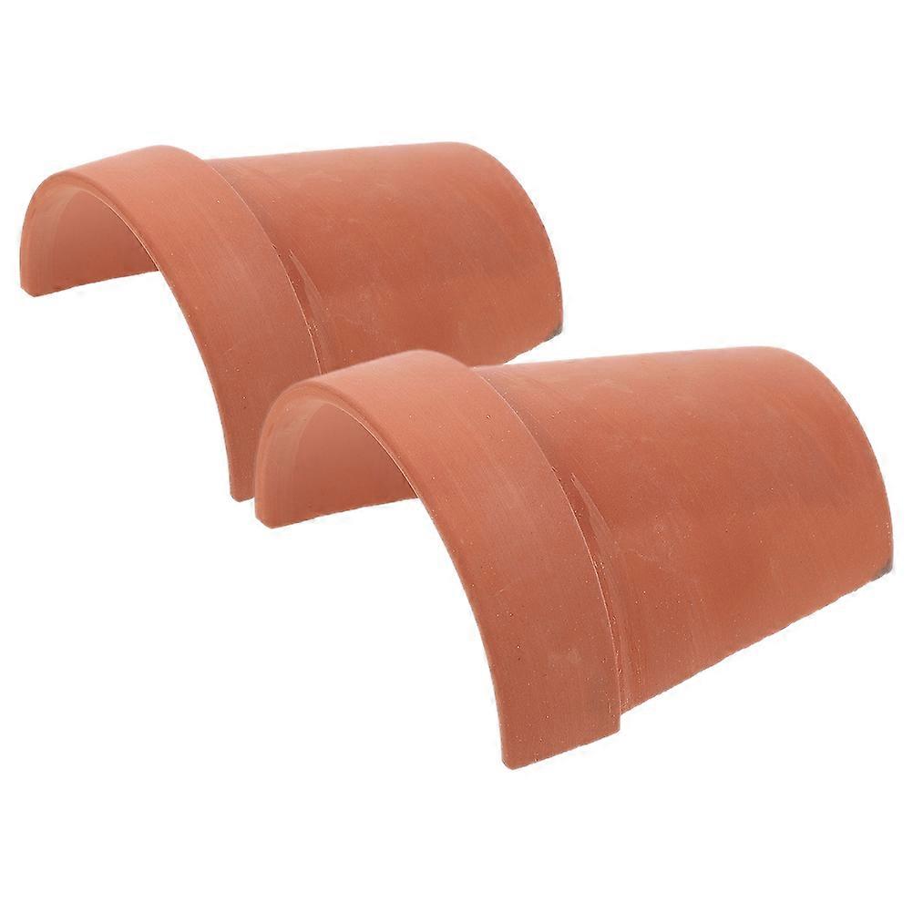 Pottery Clay Reptile Hideout for 2Pcs Tortoise Basking Platform Use