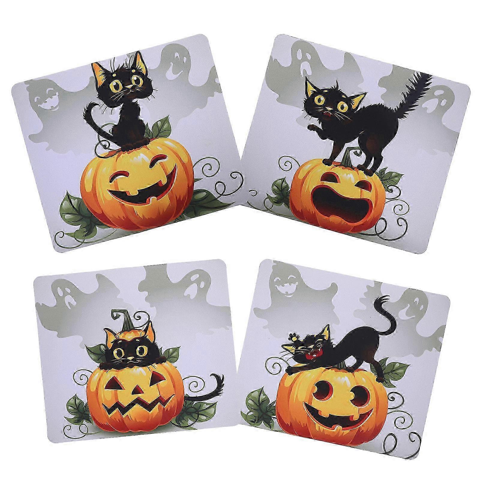Rectangular Rubber Mouse Pads Halloween Assorted Color 24x20cm NonSkid and Stable Placement 4Pcs