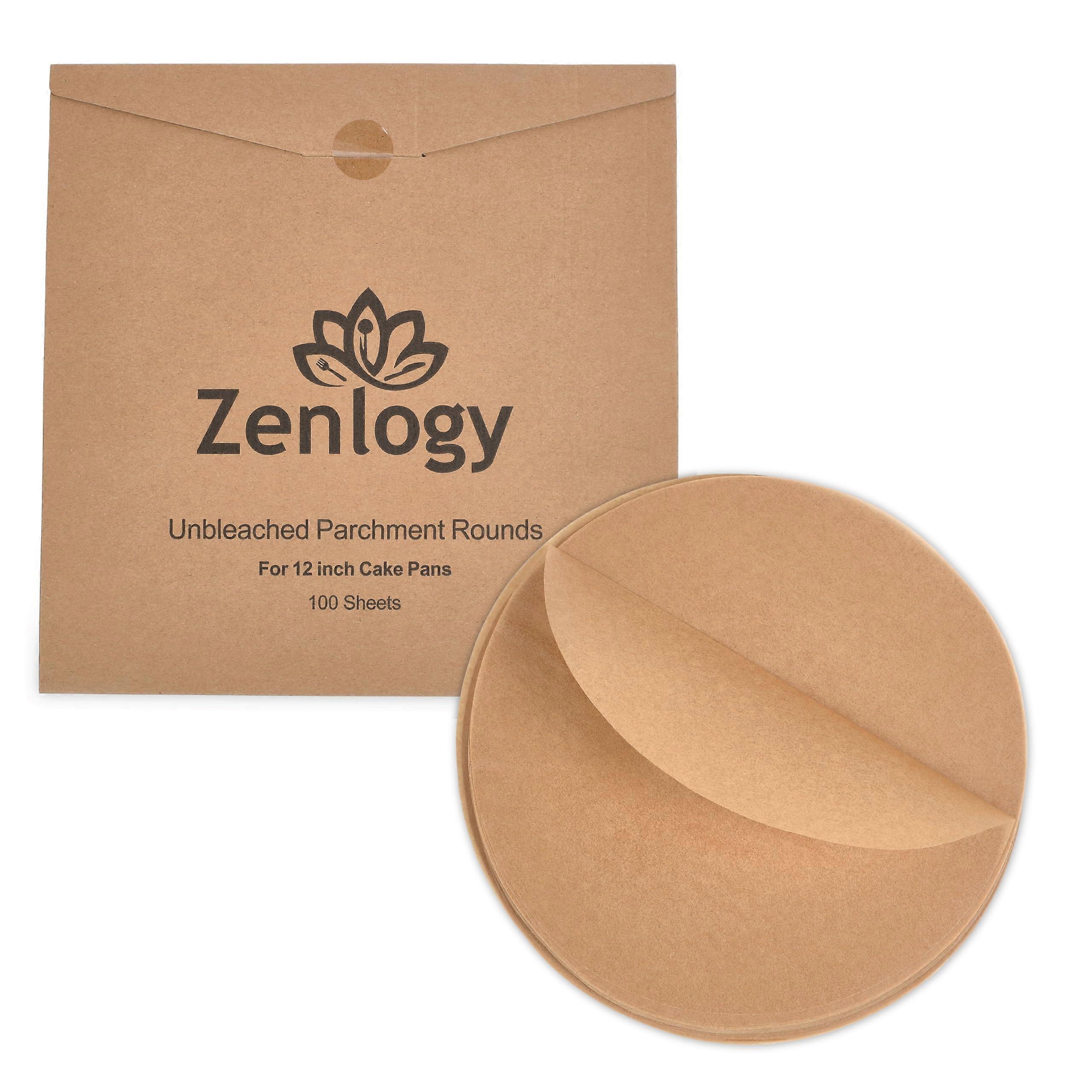 12 Inch Unbleached Parchment Paper Rounds 100 Pack, NonStick,  Heat Resistant Baking Sheets