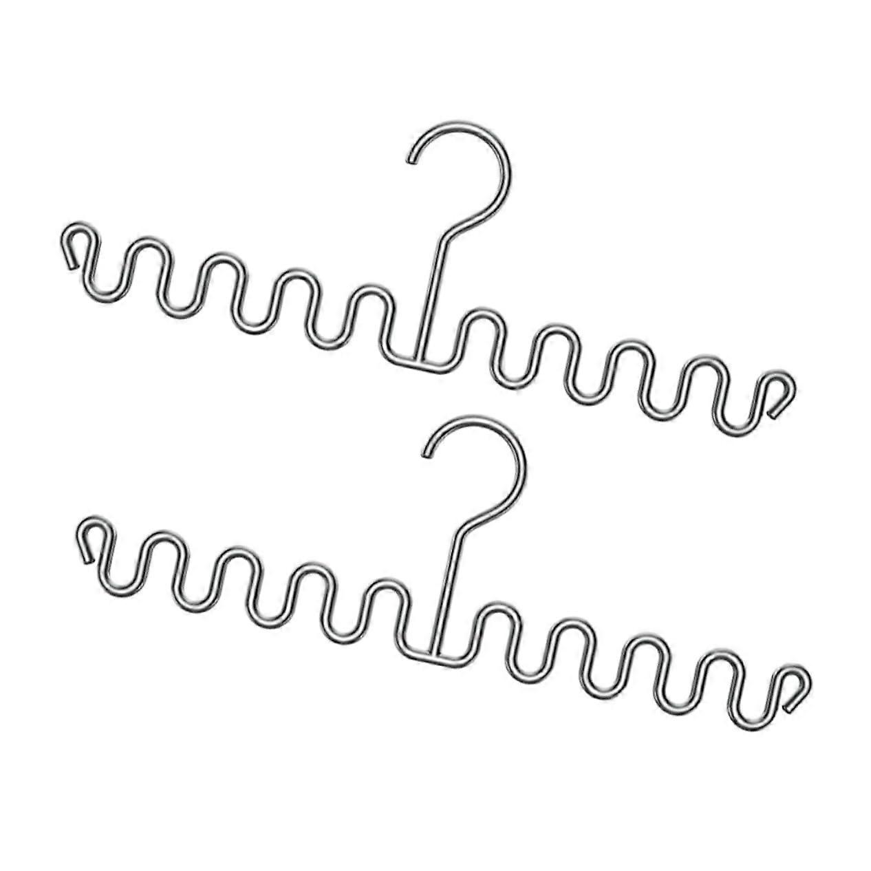 2pcs Clothes Storage Hanger with Multi Hook Design for Scarves Ties Belts Space Saving Closet Organizer Ref: 6961