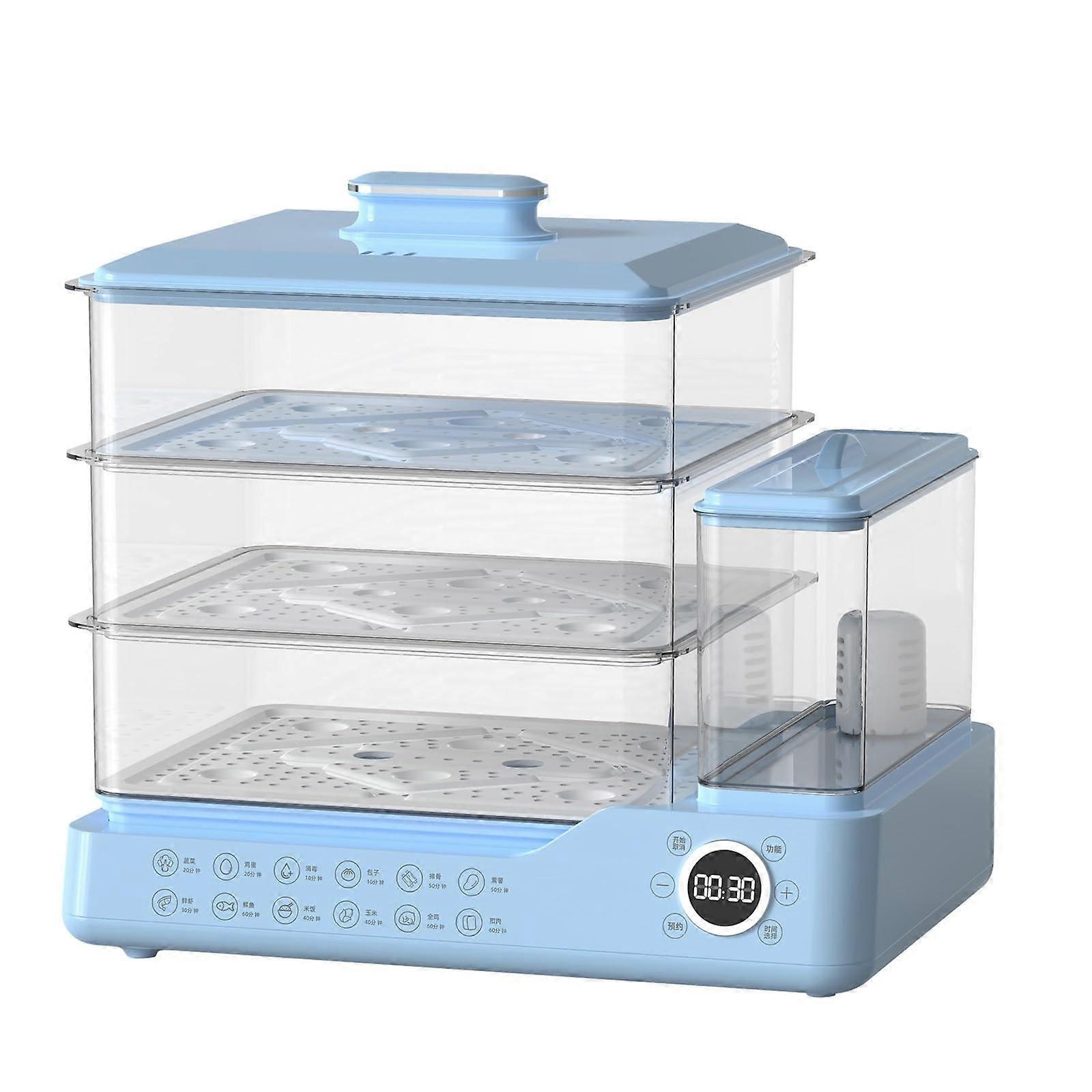 Electric Food Steamer 3Tier Large Capacity 800W Digital Touch Control Vegetable Cooker with Timer