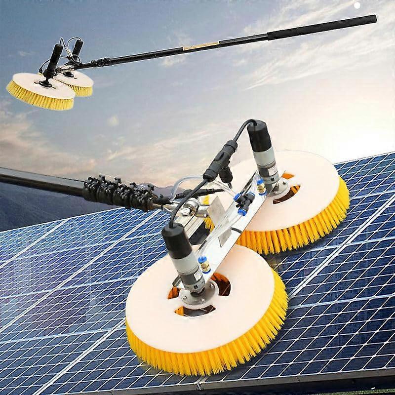 Dual Head Solar Panel Cleaning Brush Kit with Telescopic Electric Cleaner GPBB3.5M