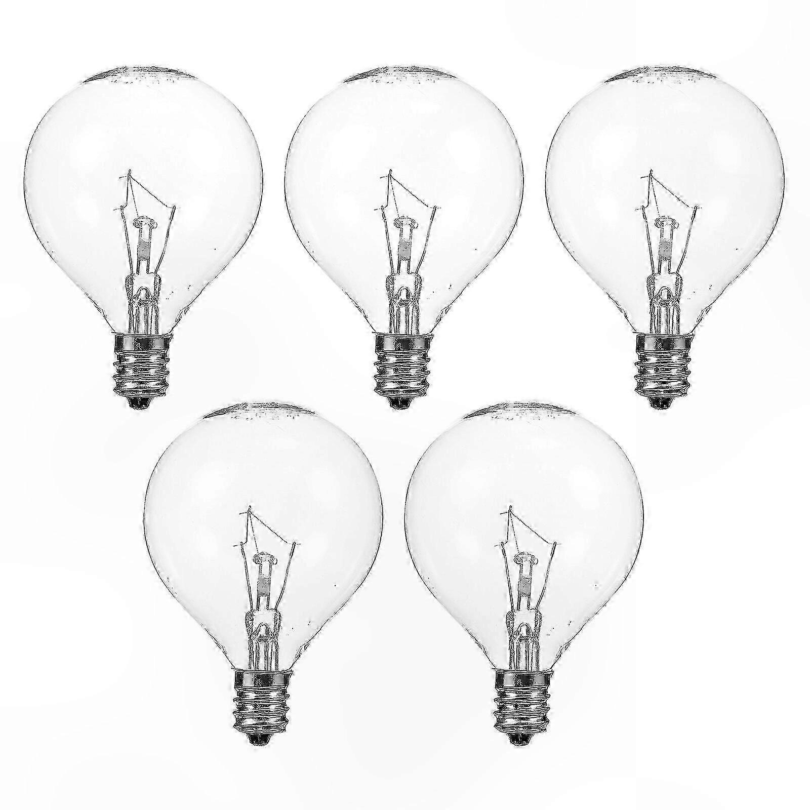 5-Pack E12 Wax Diffuser Lamp Bulbs, 25W Dimmable Clear Globe Lighting Solution