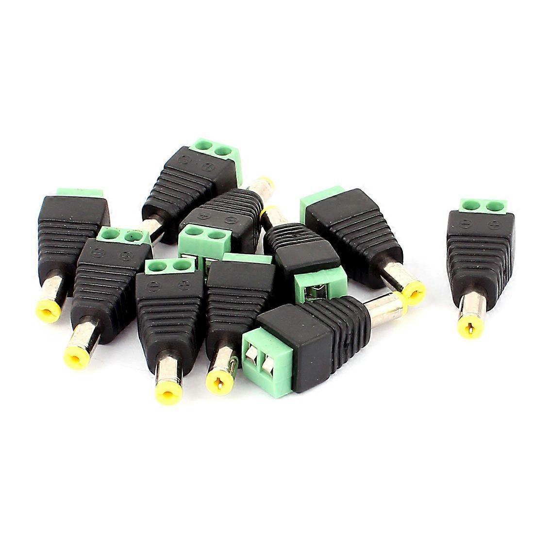 10 Pack 2.1 x 5.5mm DC Power Jack Adapter for CCTV Camera, Reliable Security Connector