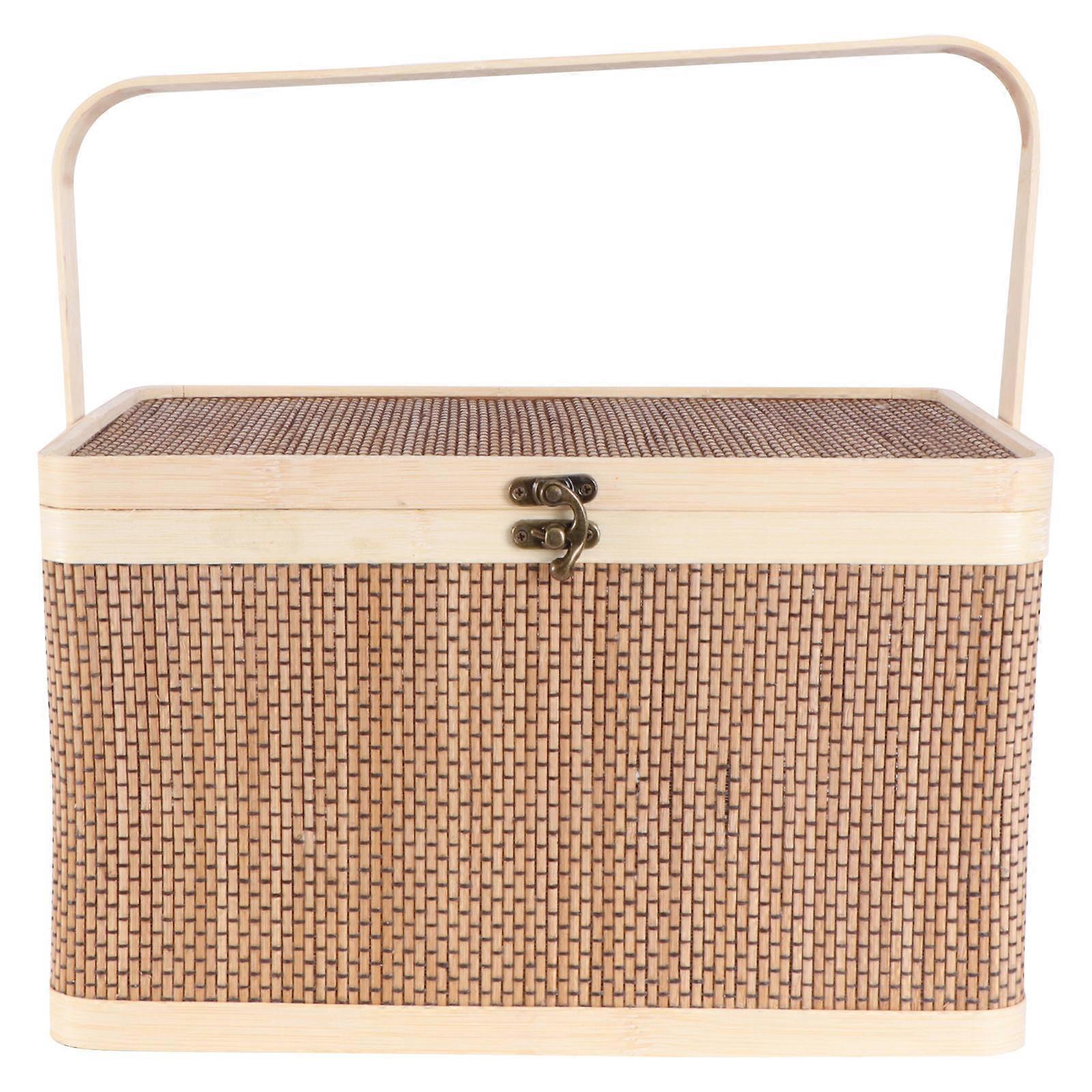 Portable Bamboo Gift Basket Woven Basket for Storage Needs