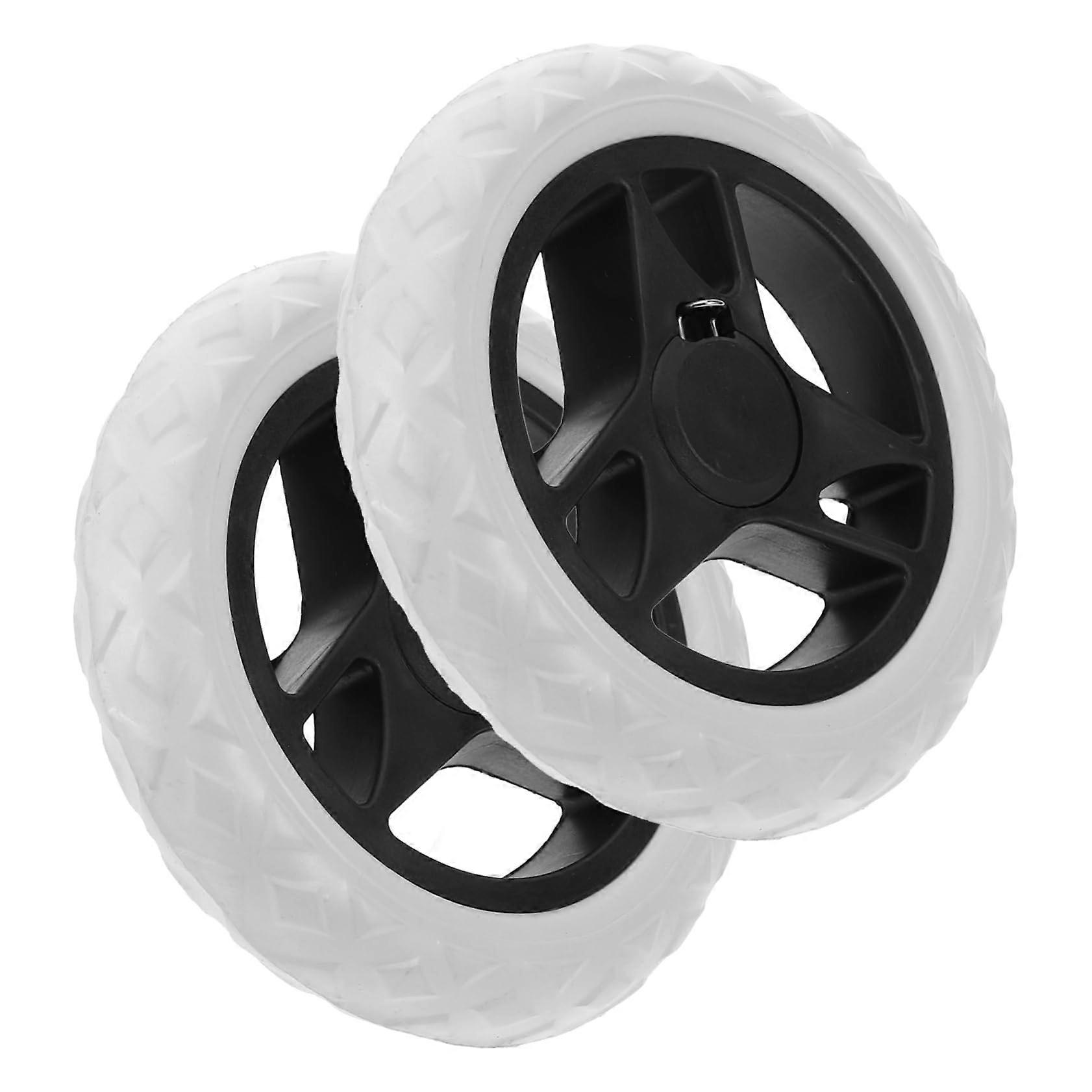 2pcs Durable Shopping Cart Wheels Smooth Rolling Lightweight Replacement for Trolley