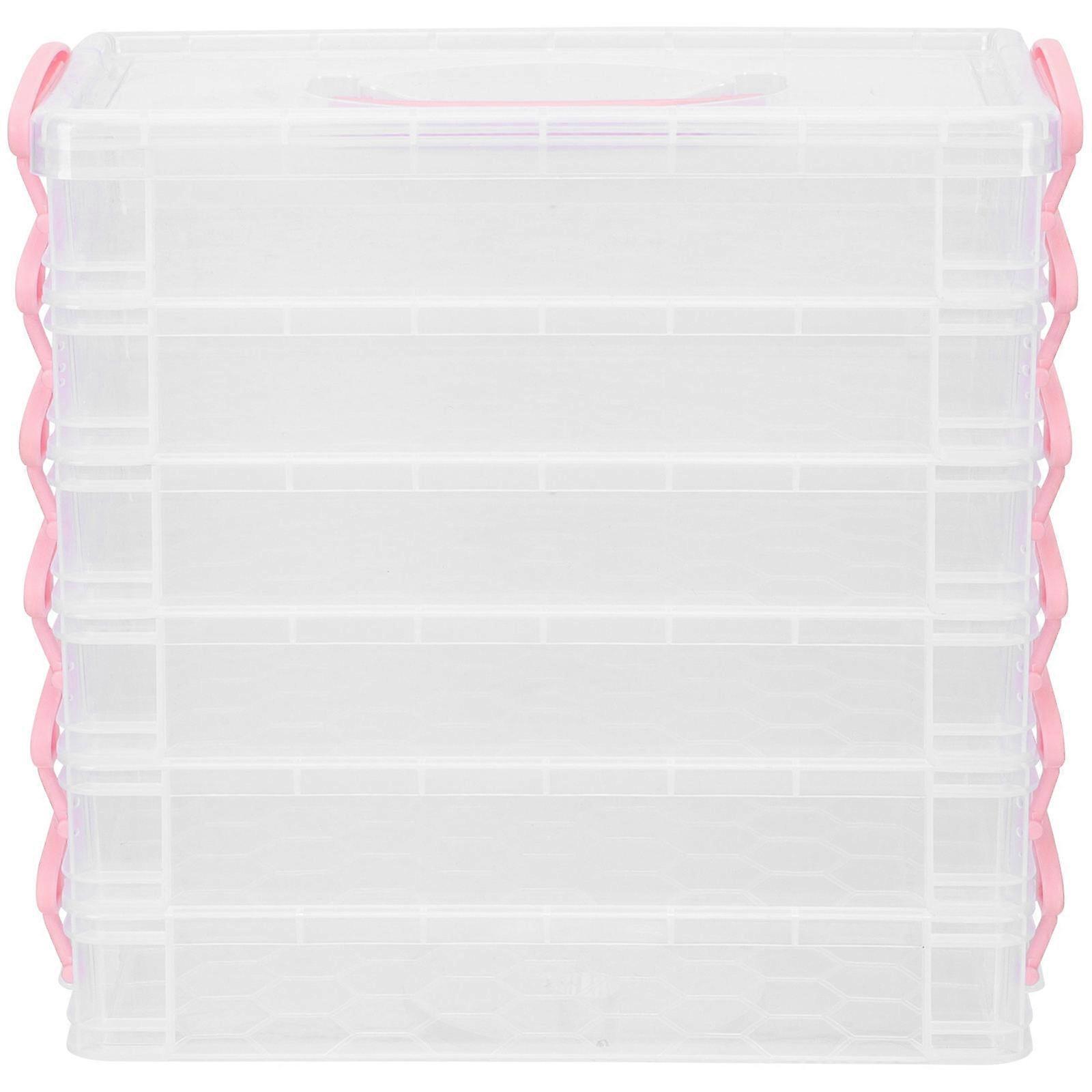 Plastic Pencil Box for Storage Use 1Set Stackable Transparent Pen Organizer