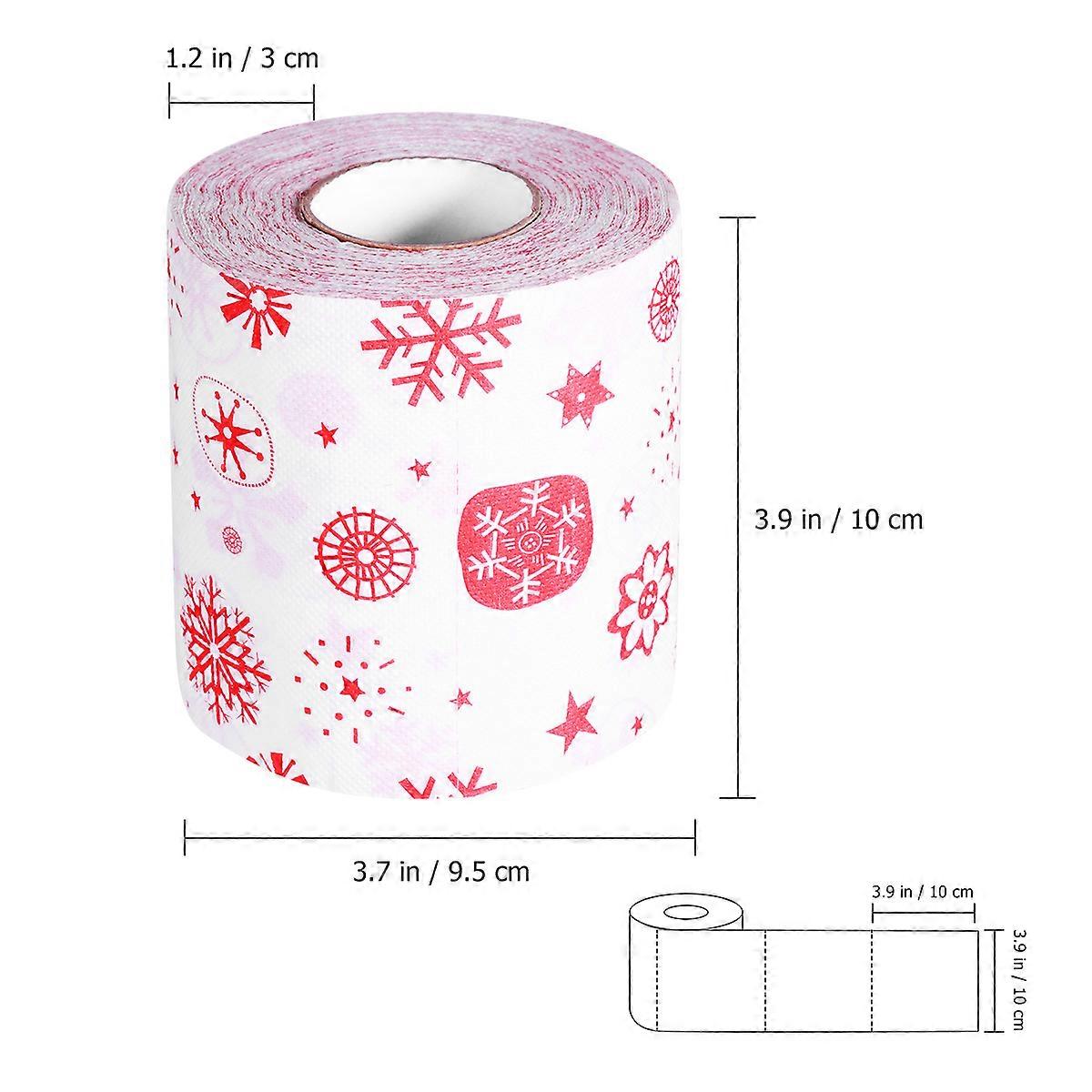 Santa Claus Pattern Christmas Tissue Roll Paper for Cleaning 1 Roll Vorcool