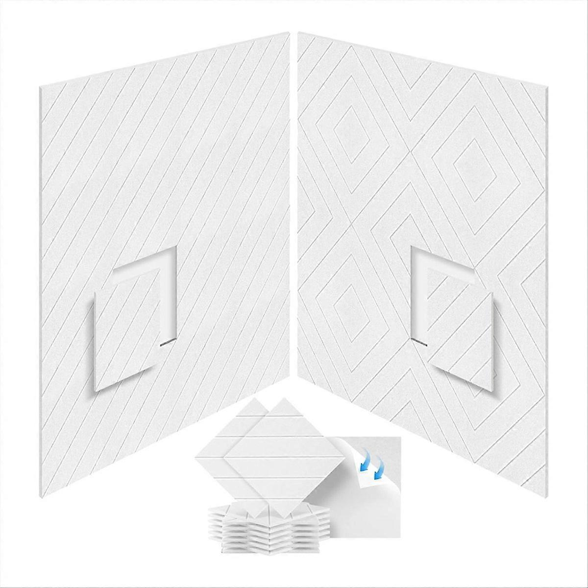 12 Pack SoundProof Foam Panels 12x12x0.4 inch, white