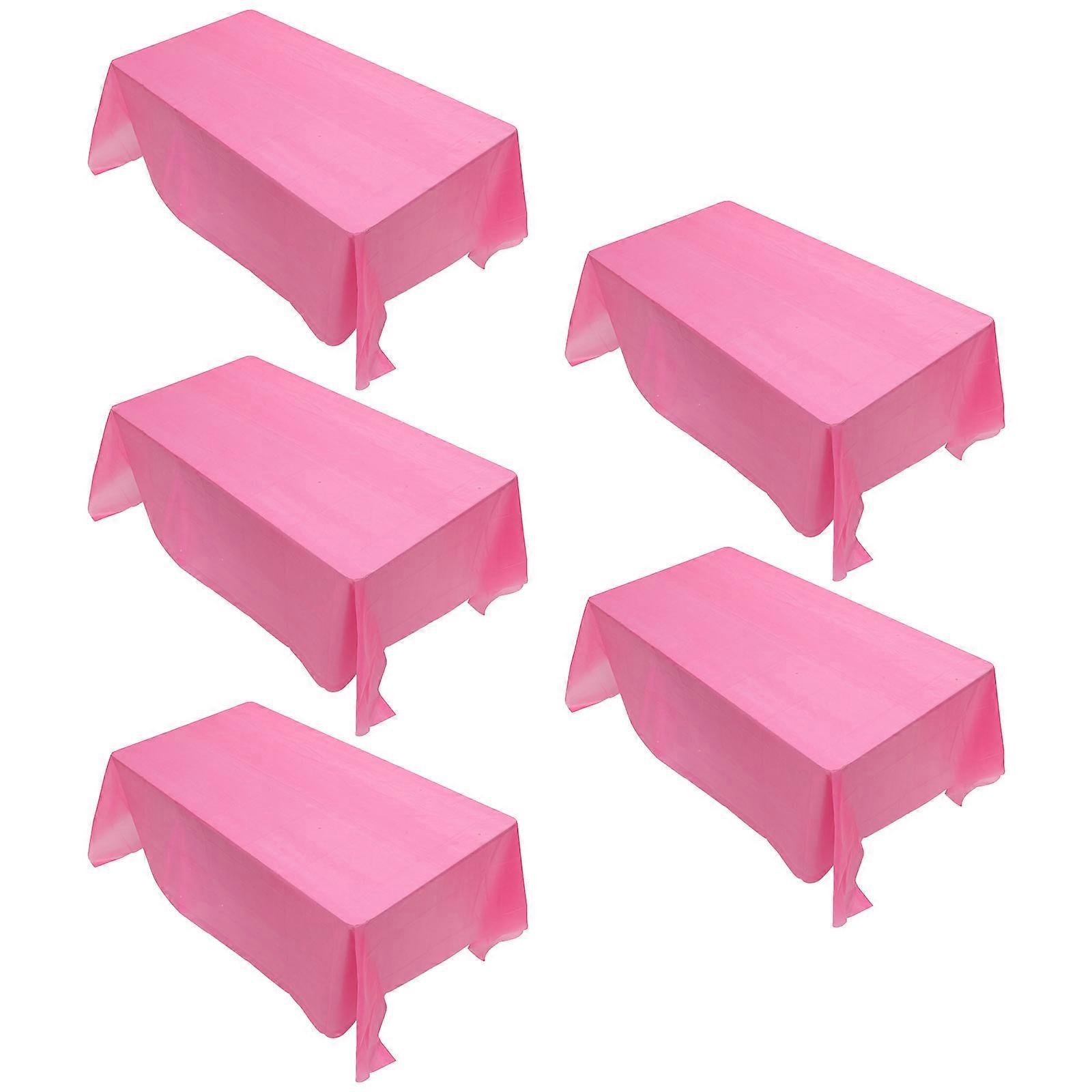 Rectangular Plastic Tablecloth for Birthday 5Pcs Disposable Table Cloths