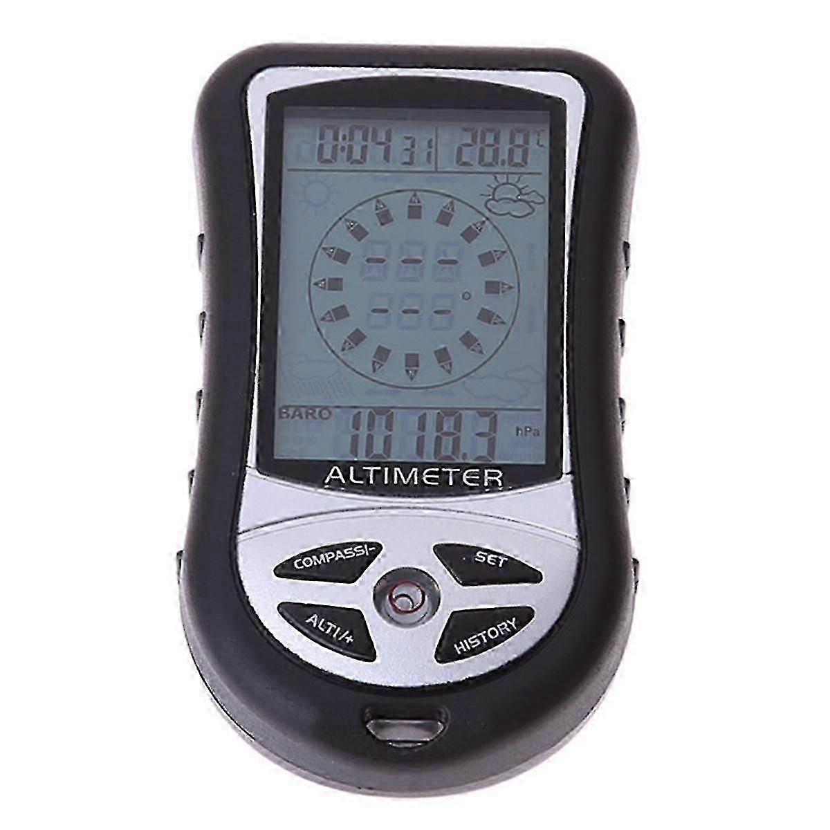 8-In-1 Altitude Meter Altimeter Portable Altitude Barometer for Mountain Climbing Multifunctional Electronic Altimeter