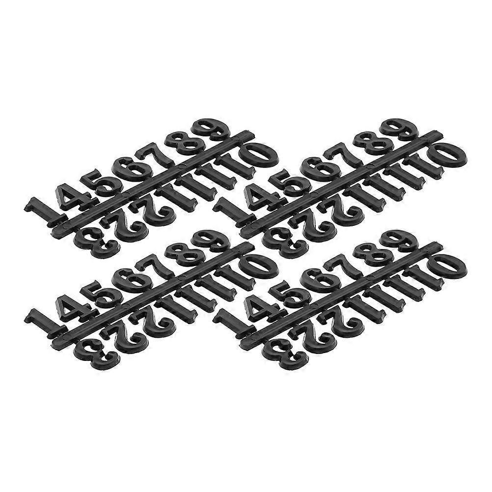 Clock Accessories Black Plastic Clock Numerals Kit for Home Decor 12Sets