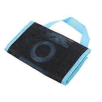 Organisateur de sacs à ordures en maille pliante suspendue Porte-sacs poubelles Conteneurs de recyclage Stockage pour cuisine - Taille L (bleu)