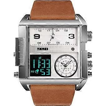 2026 Latest Model  Men's Digital Sports Watch, LED Square Large Face Analog Quartz Wrist Watch with Multi-Time Zone Waterproof Stopwatch Si