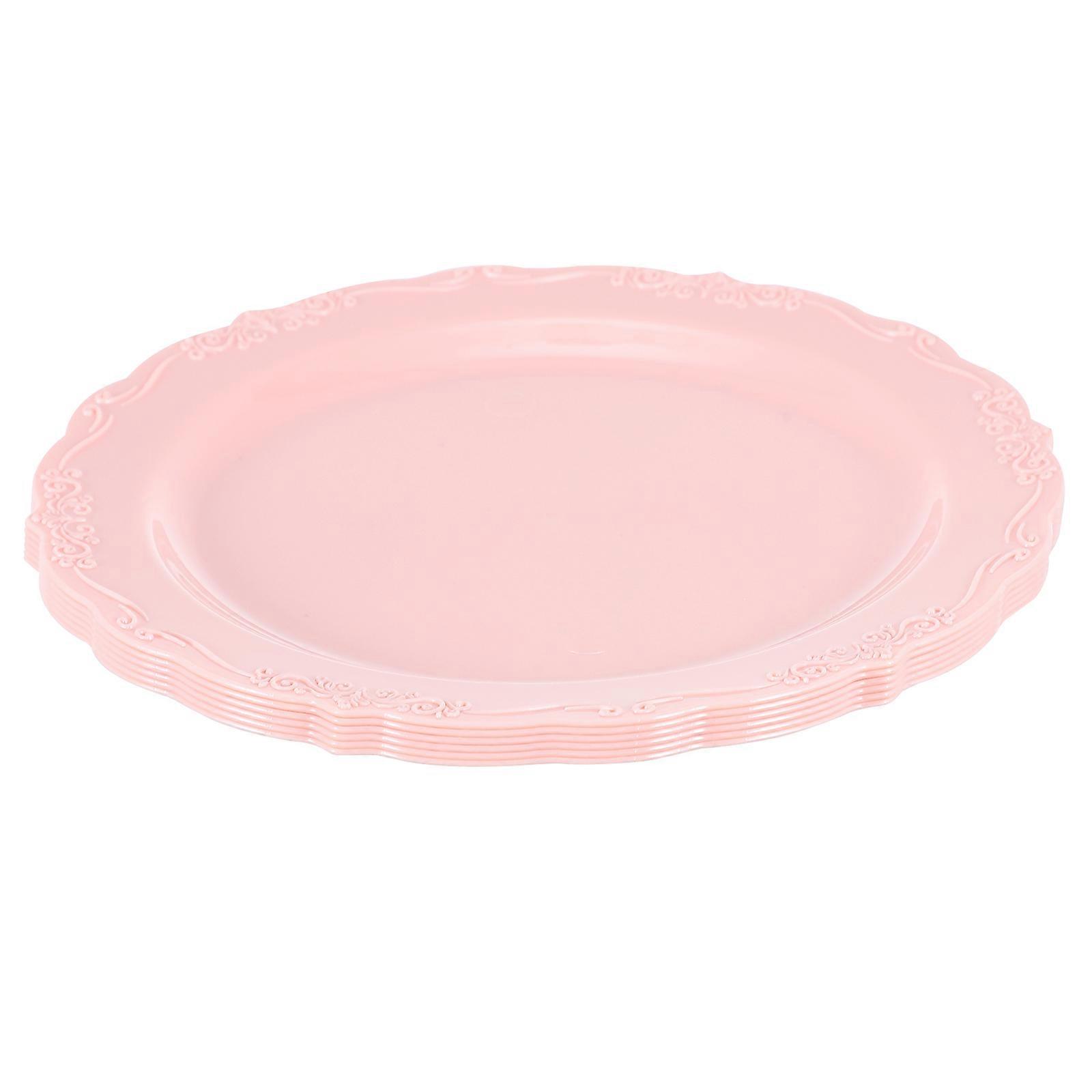 Plastic Plate Round Shape Dish for Storage 6Pcs Practical Tableware Set