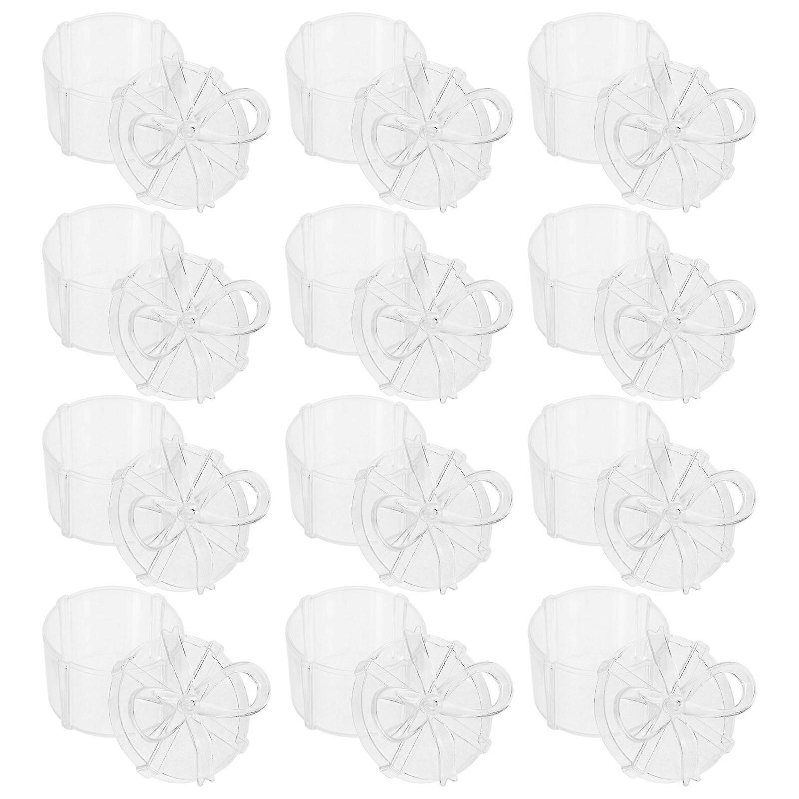 Wedding Candy Box Transparent ABS for Storage 12Pcs Small Gift Boxes