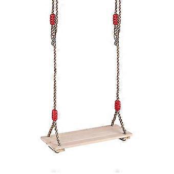 Hanging Swing Seat, Wooden Non-slip Surface, with Coarse Hemp Ropes, for Indoor Outdoor Children Playing, 40 x 16.2 x 2 cm