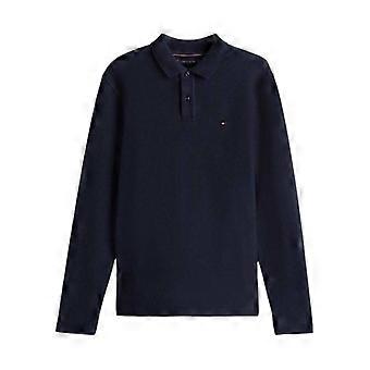 Tommy Hilfiger Mens Herringbone Herringbone Long-Sleeved Polo Shirt