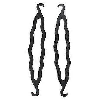 Pinces à cheveux en plastique à double crochet pour femmes (noir) 20 pièces