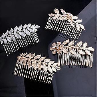 KATEA 4 Stück Frauen Haarkämme Blatt Haareinsatz Kämme Haarschmuck für Frauen Blume Haarkämme für Party Date