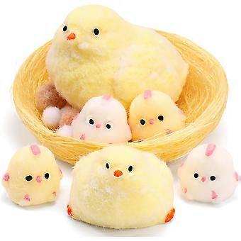 6Pcs Taba Handmade Squishy Chick Toys Stress Relief Squeeze Toy. Cute Sensory Toys. Handmade Soft Silicone StickyToys. Bouncy Stress and Relaxation T