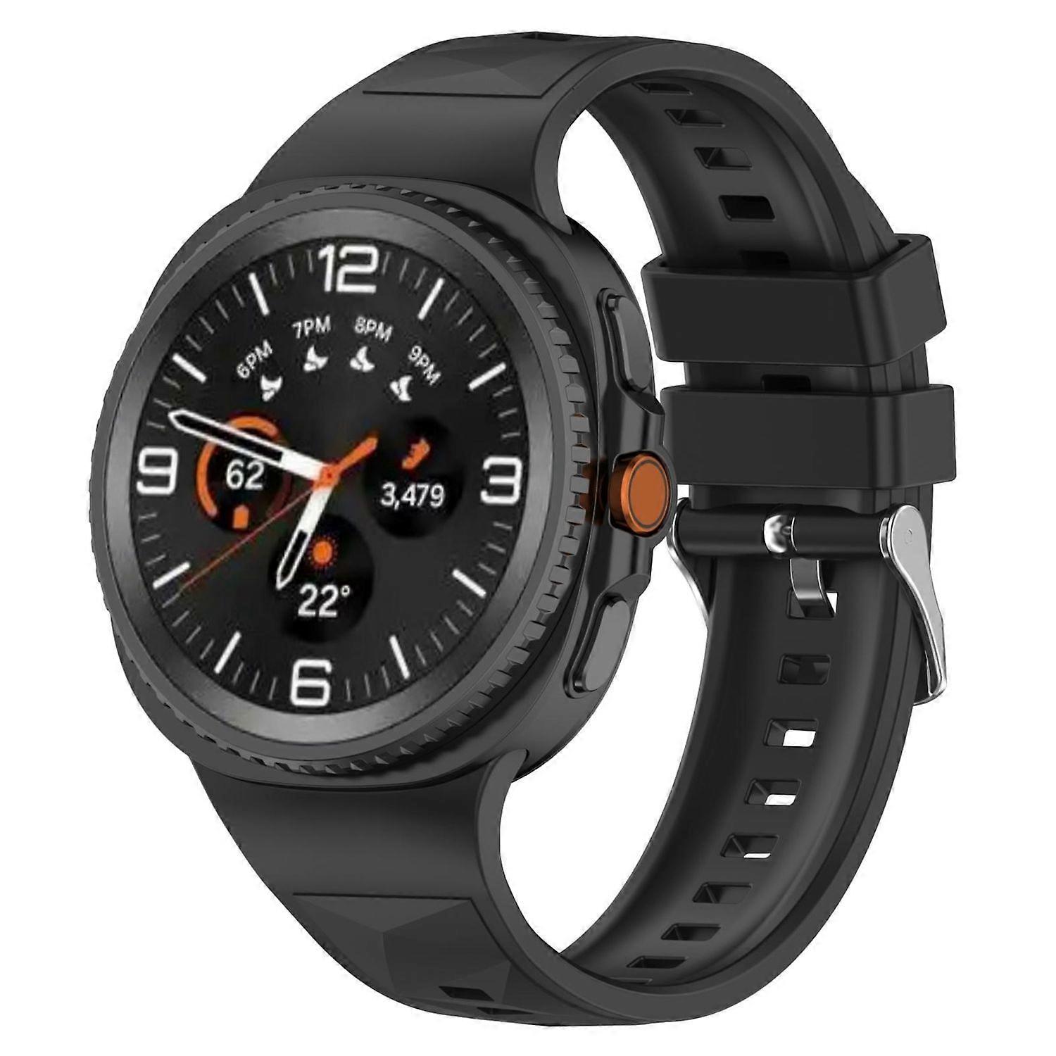 For Samsung Galaxy Watch 8 / 8 Classic / Ultra 2 Ice Crystal Design Silicone Strap Black