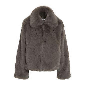 Noisy May Damenjacke mit Felloptik modisches Design taillierter Schnitt