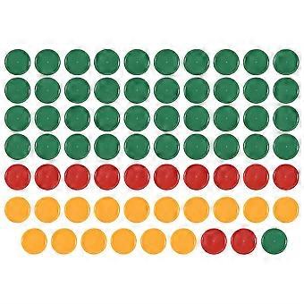 Røde Gule Grønne Runde Formede Mini Pokerchips Heldige Spilrekvisitter 69 Stk