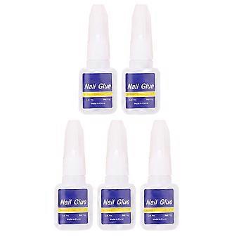 5pcs 10g Brush on Nail Art Nail Glue for Acrylic Nails Press on Nail Glue