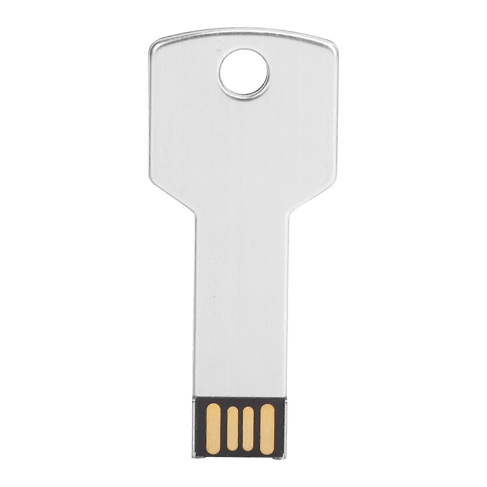 Computer U Disc Key Shape USB Flash Drive USB Memory Disc USB Flash Drive compatible with Computer Use Silver Memory U Disc USB Flash Drive