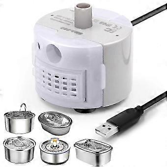 Stainless Steel Pet Water Fountain with Pump, 3.2L/108oz and 67oz/2L Capacity compatible with Cats and Small Animals