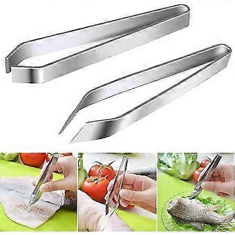 Fishbone Pliers Professional Fishbone Pliers Stainless Steel Fishbone Pliers 2 Pieces Fishbone Pliers Flat Fish Pliers Chef Kitchen Tweezers Angle