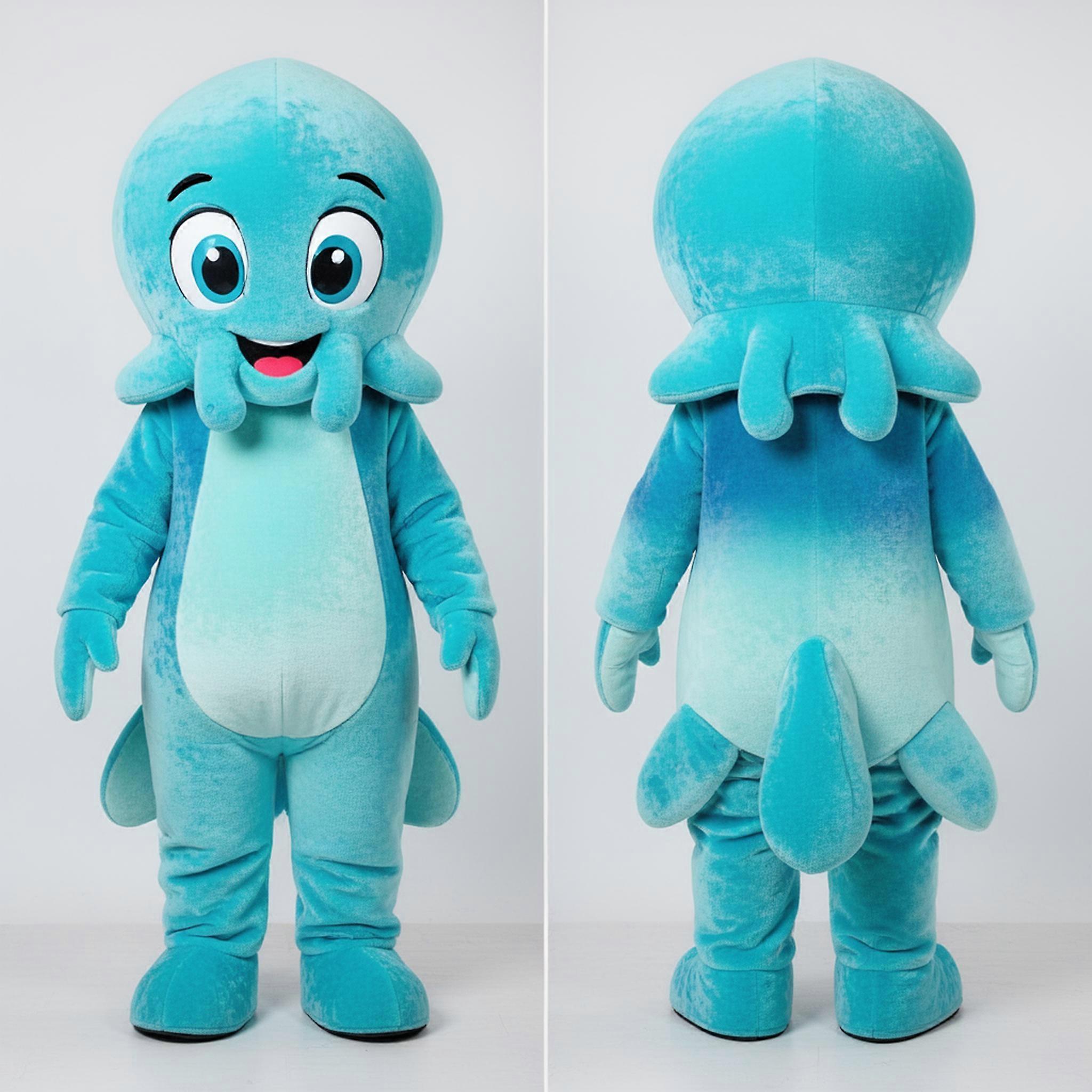MASTICOT Cyan Rounded Squid Mascot