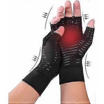 Fietshandschoenen van kopervezel voor heren, met halve vingers, geschikt voor training, outdoor en fitness, maat 26-27