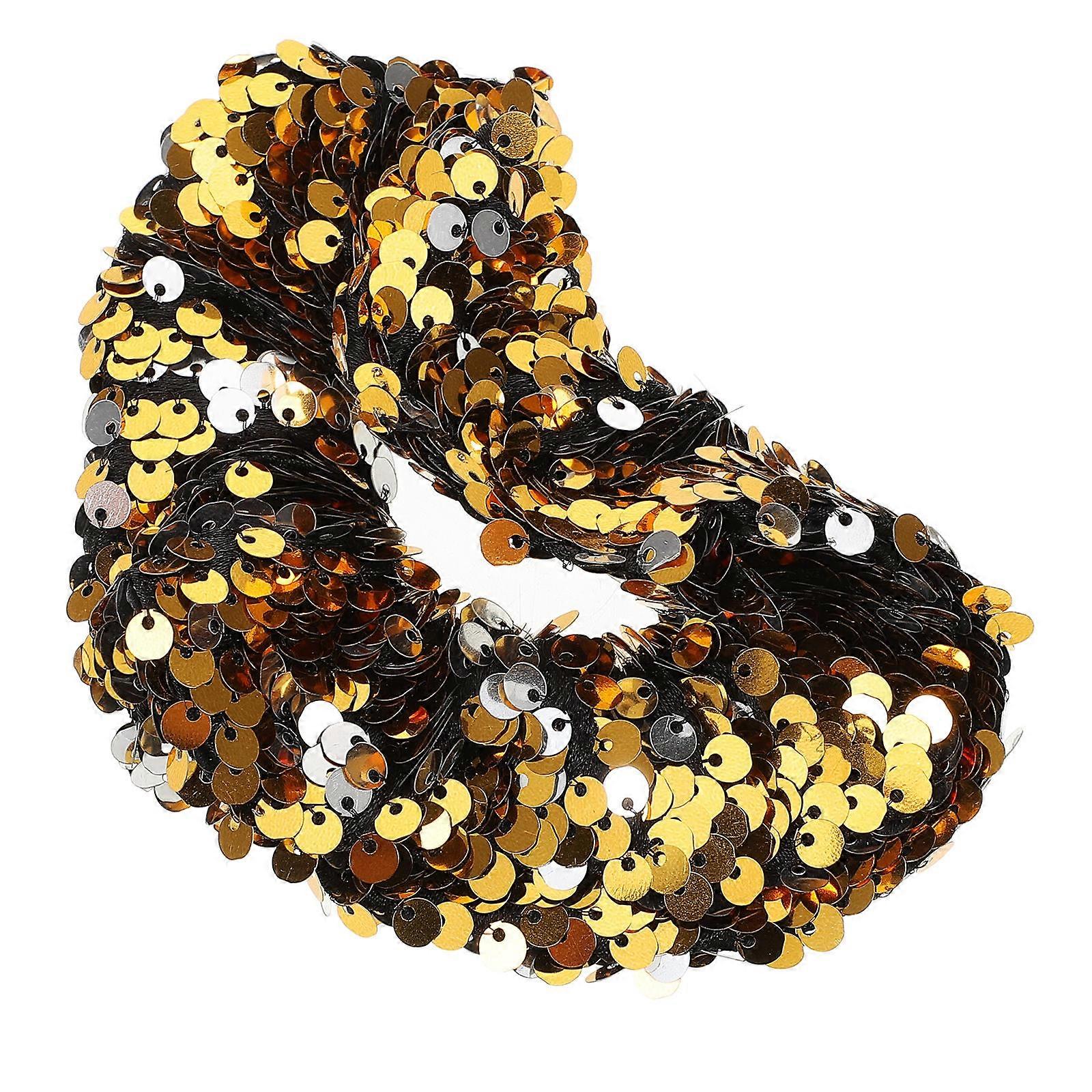 Élastiques à cheveux à paillettes dorées pour queue de cheval