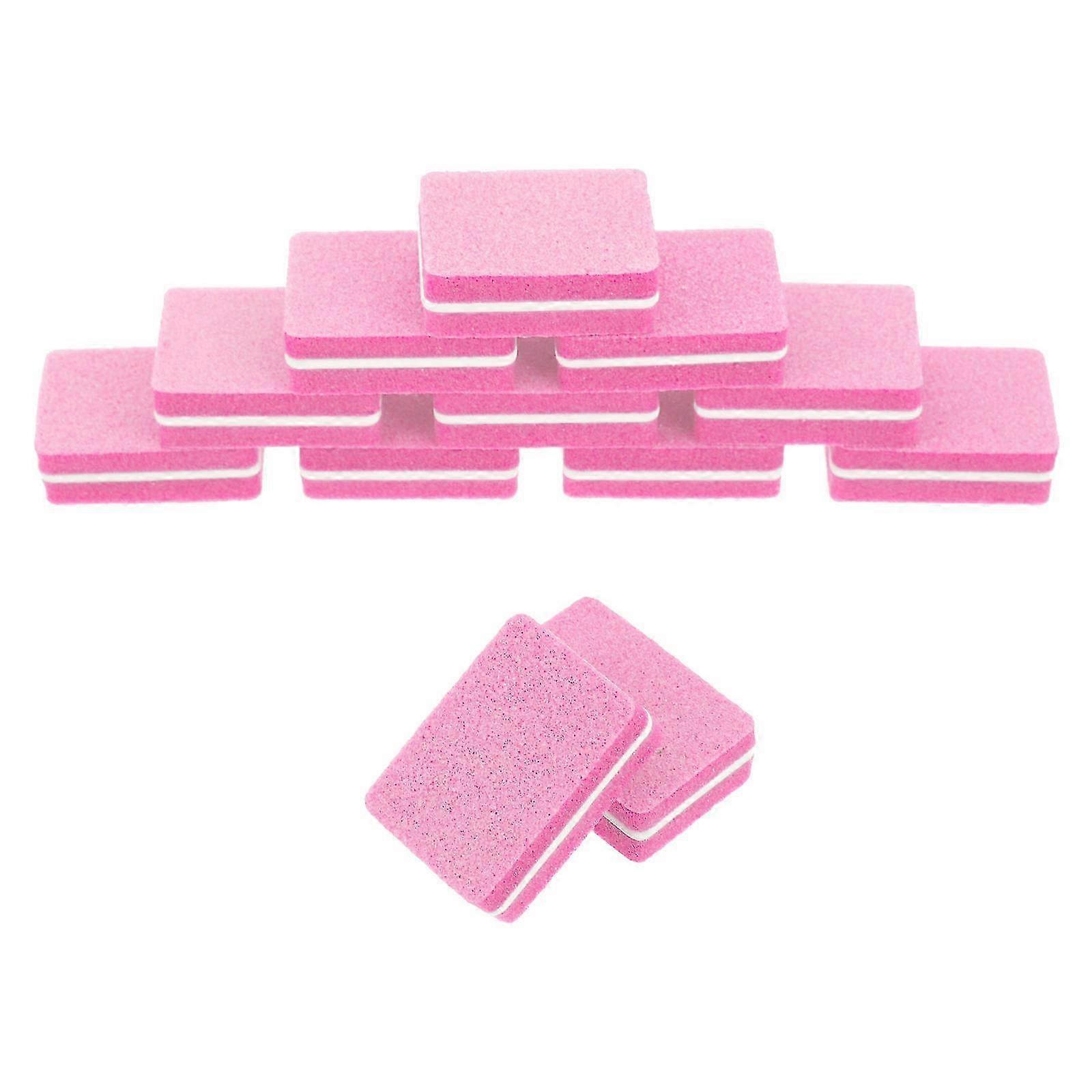 Nail File Sponge Mini Buffer Block compatible with Manicure Use 50Pcs Pink Sanding Strips