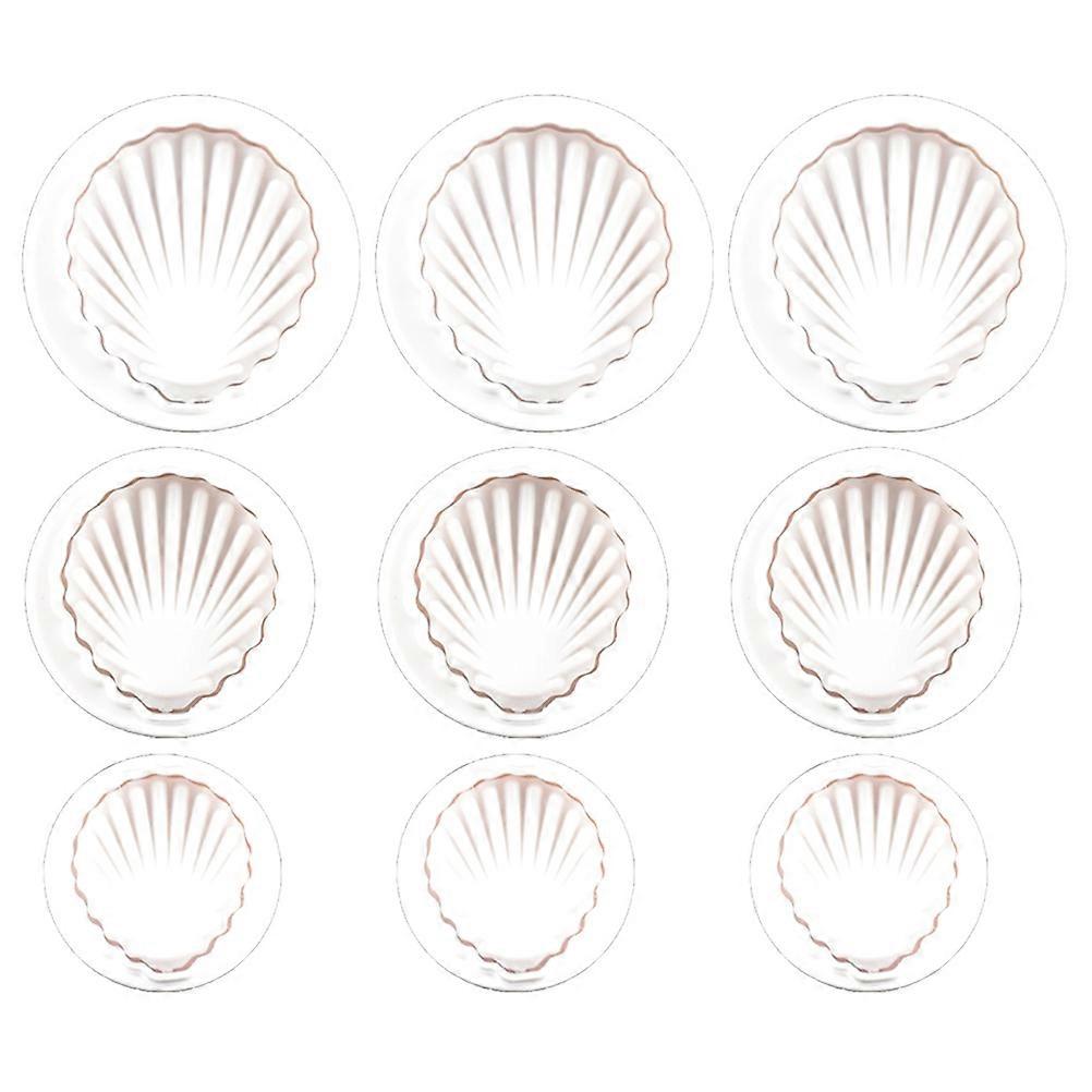 Shell Shape Biscuit Cutter Baking Mold for Home 9Pcs White Plastic
