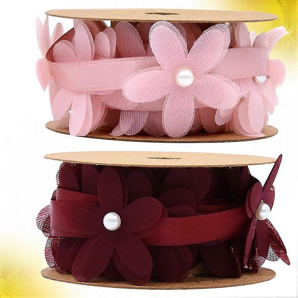 Flower Ribbon 2 Rolls for Creative Wedding DIY Use