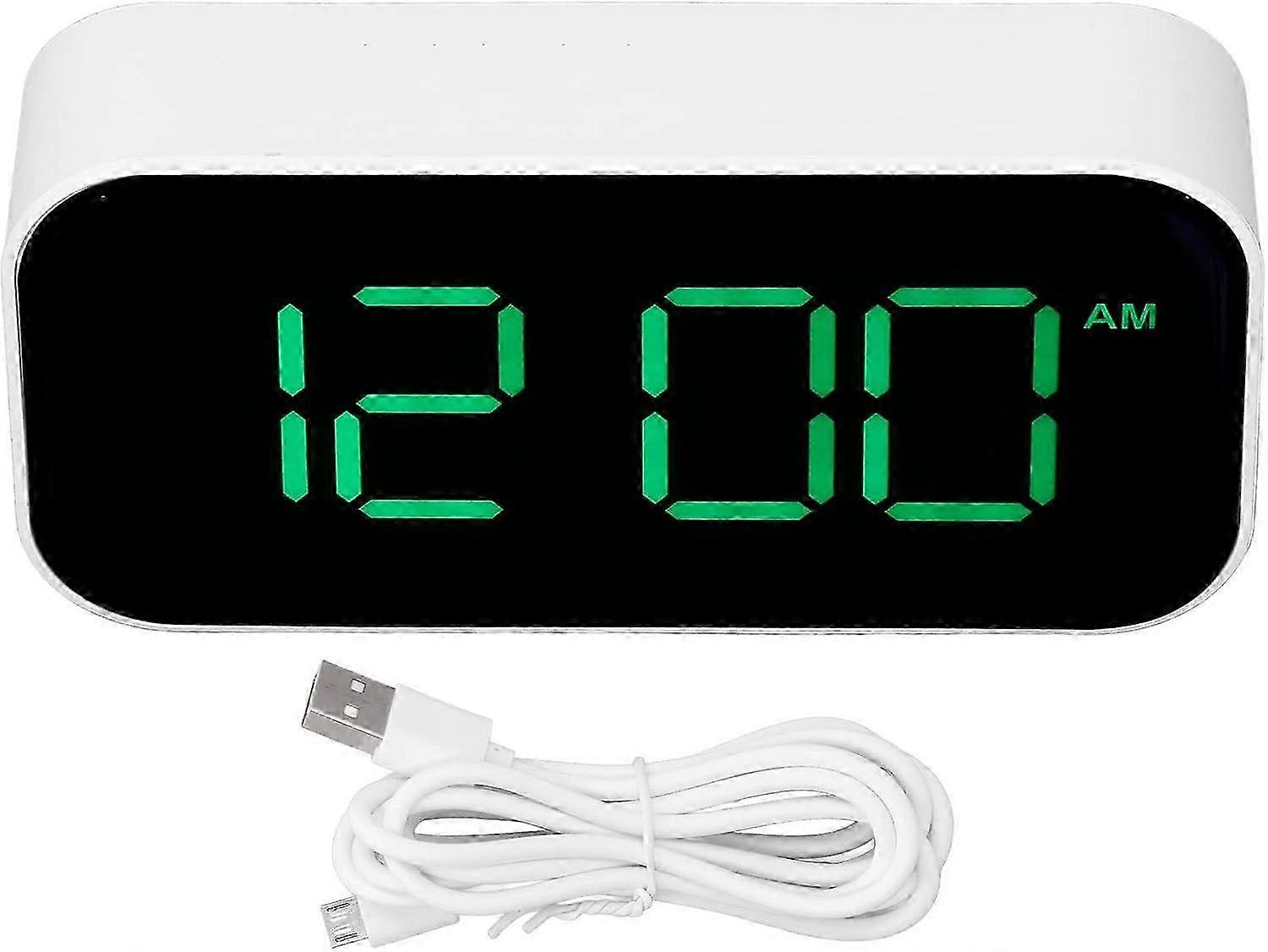 Digital bedside alarm clock with large LED display