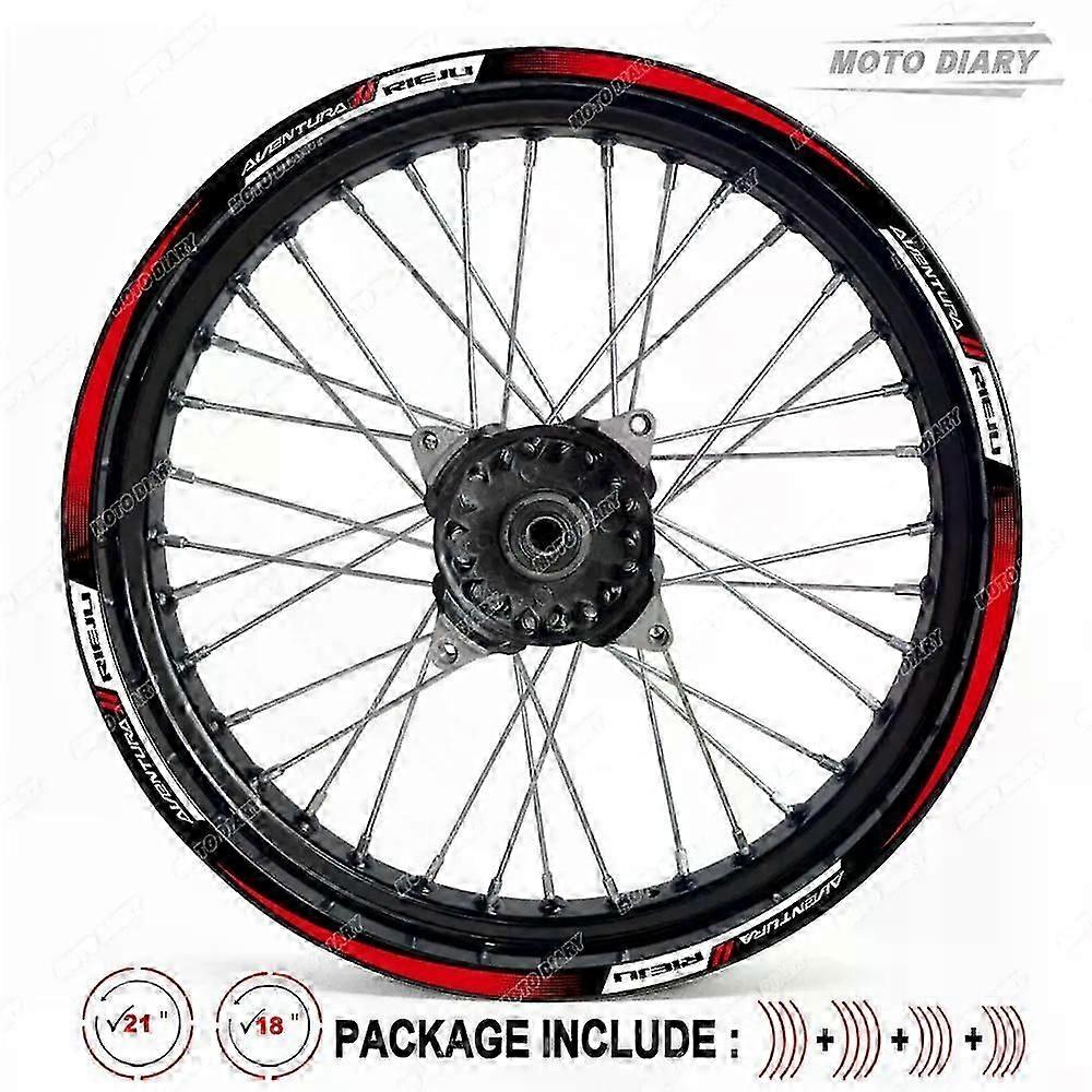 Adesivos refletivos para aros de motocross, compatíveis com RIEJU Aventure 500-21 de 18 polegadas.