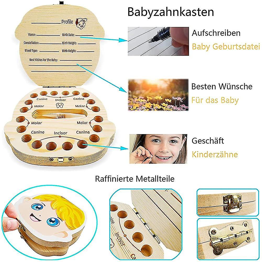 Schicke Zahnbox Aus Holz - Für Die Ersten Milchzähne